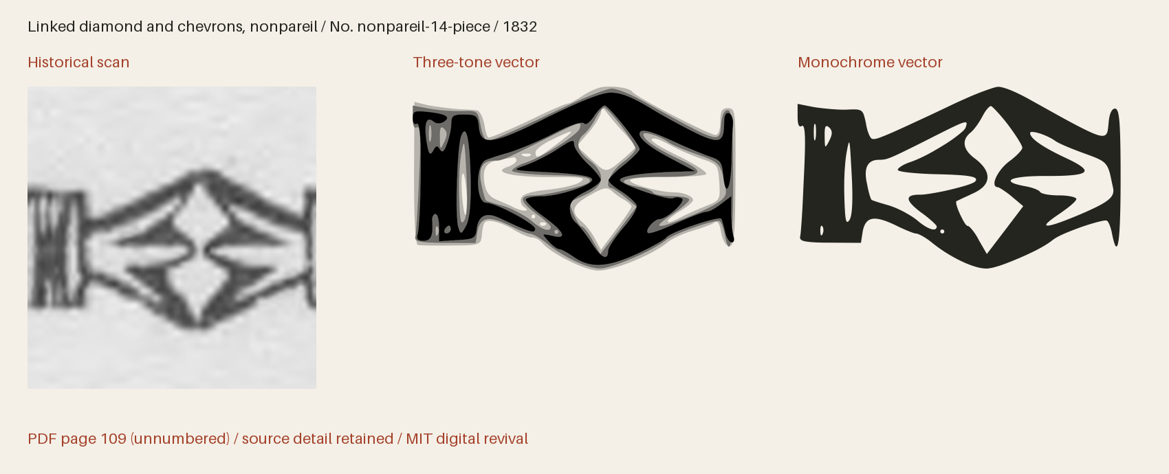 Historical scan beside the three-tone and monochrome vector revivals