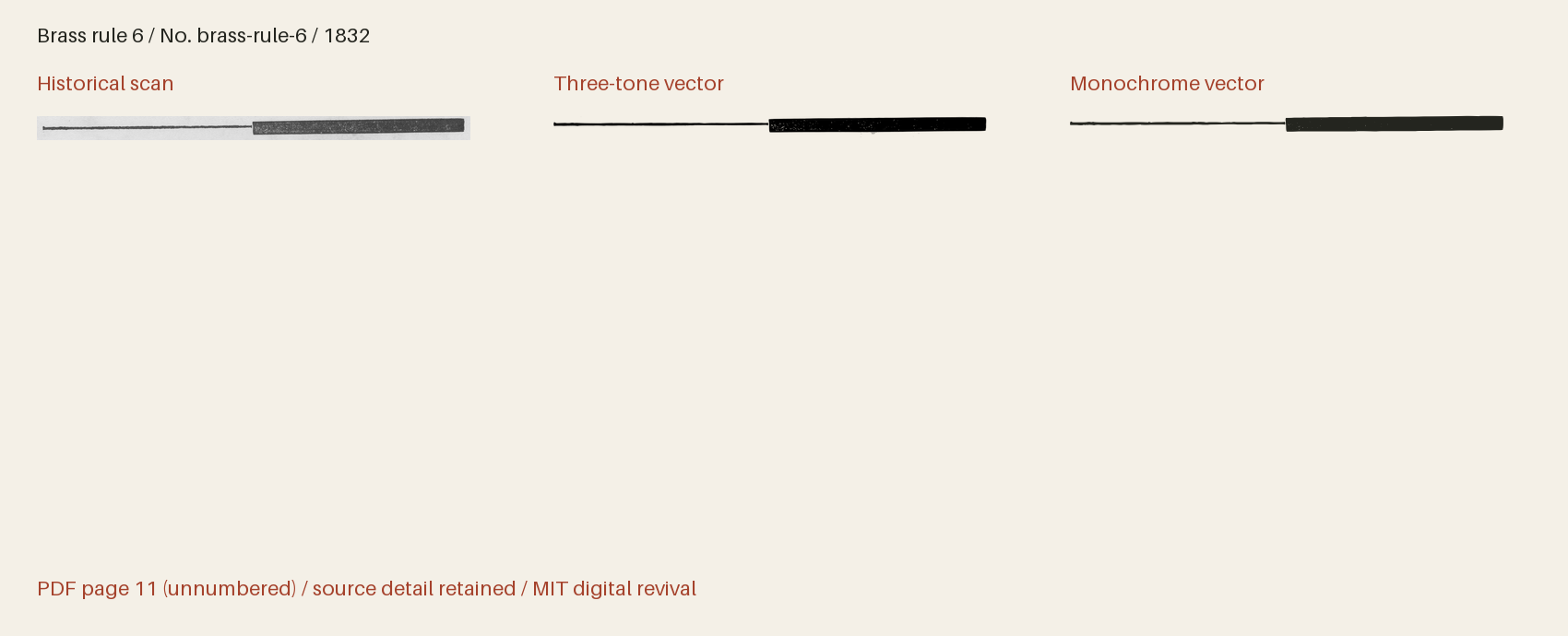 Historical scan beside the three-tone and monochrome vector revivals