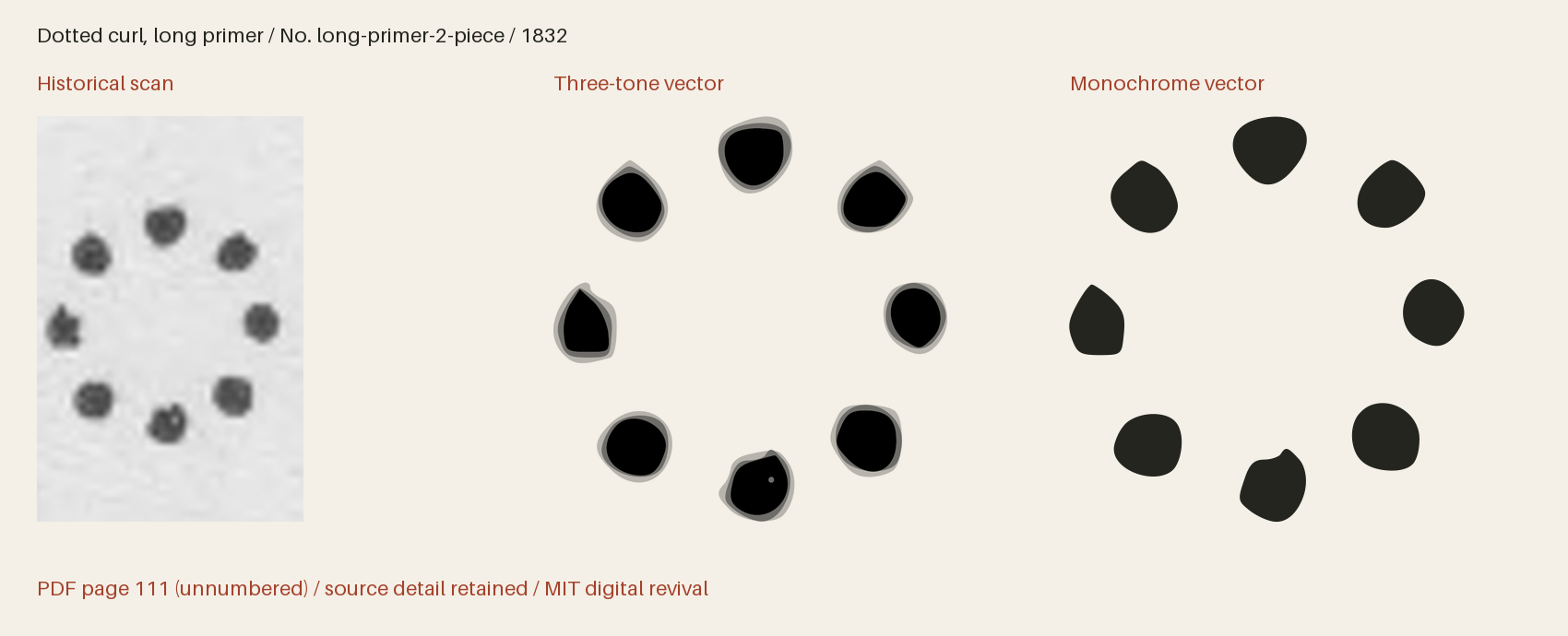 Historical scan beside the three-tone and monochrome vector revivals