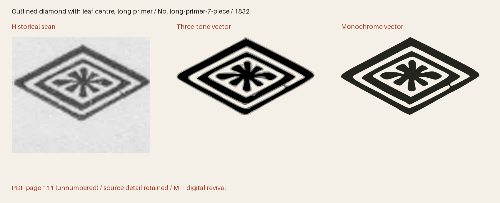 Historical scan beside the three-tone and monochrome vector revivals