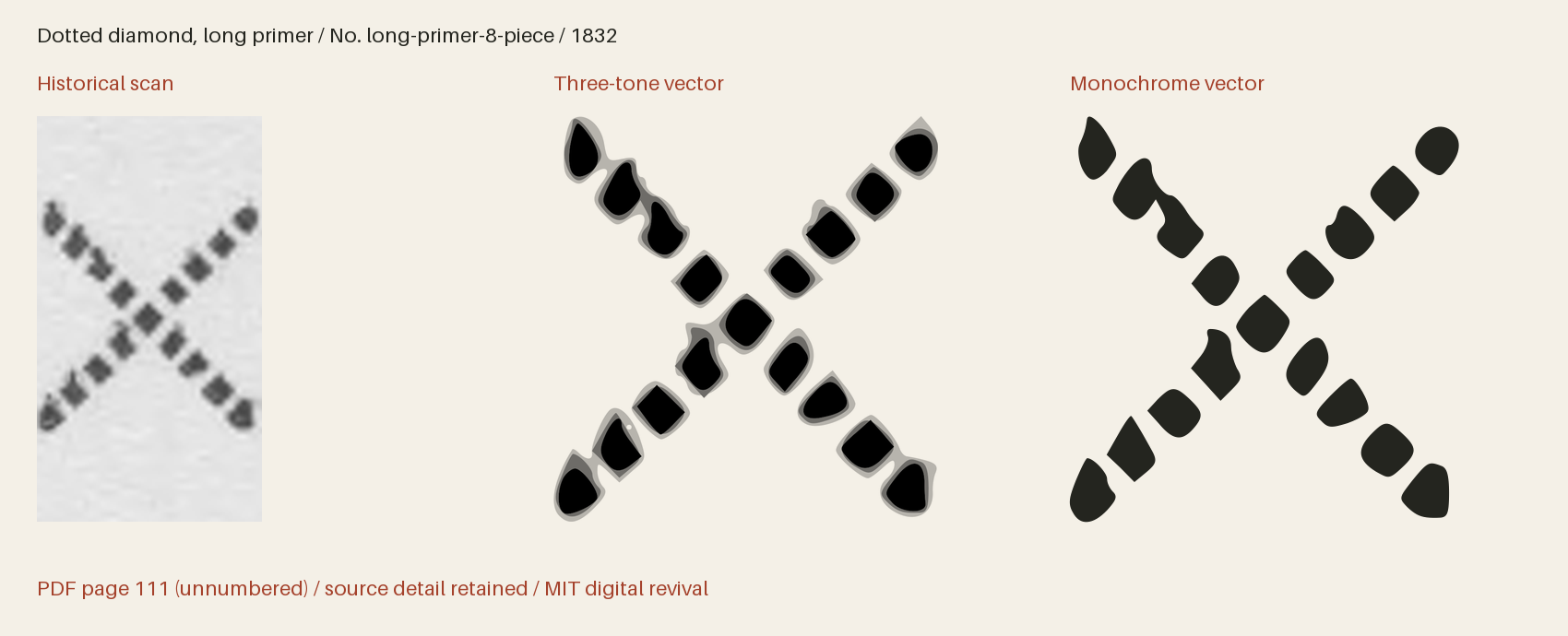 Historical scan beside the three-tone and monochrome vector revivals