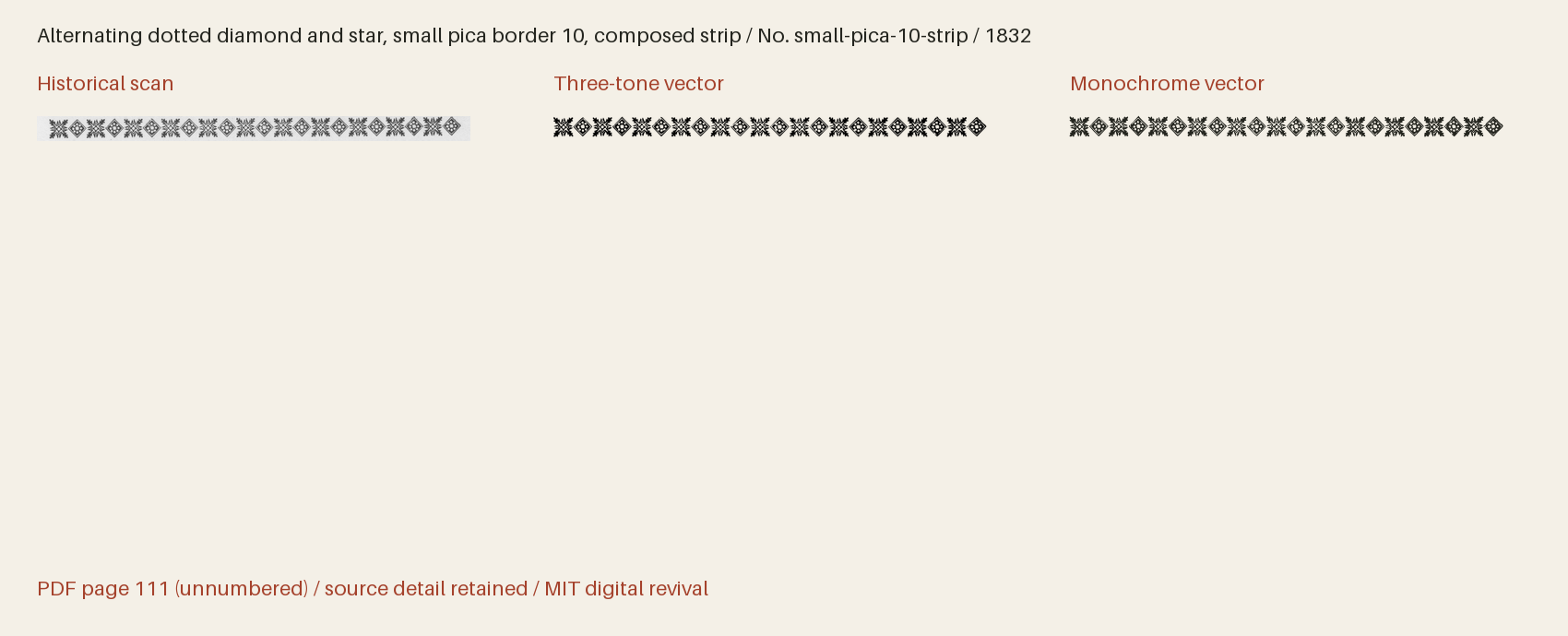 Historical scan beside the three-tone and monochrome vector revivals