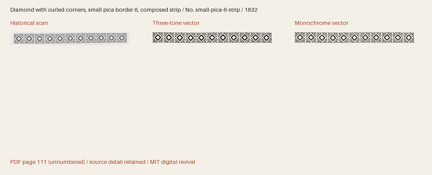 Historical scan beside the three-tone and monochrome vector revivals