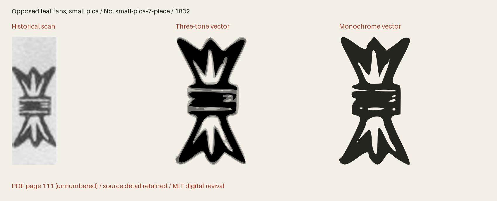 Historical scan beside the three-tone and monochrome vector revivals