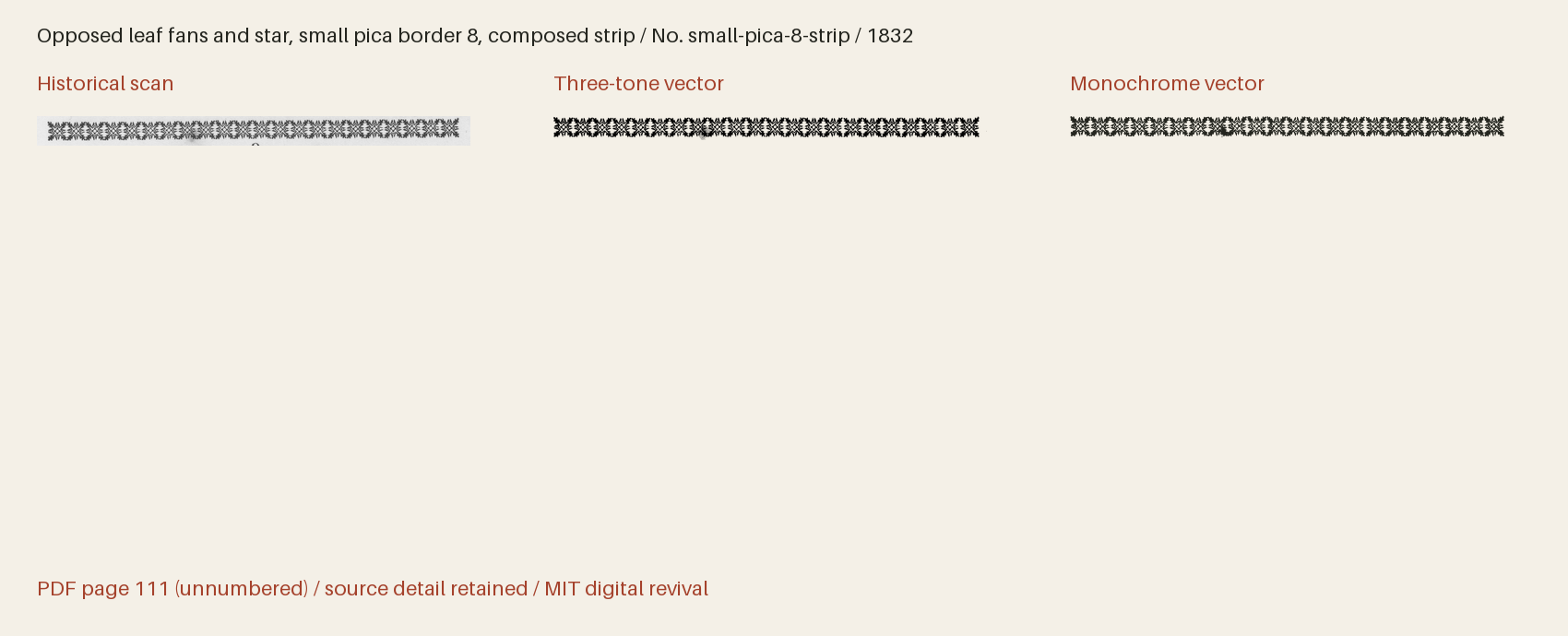 Historical scan beside the three-tone and monochrome vector revivals