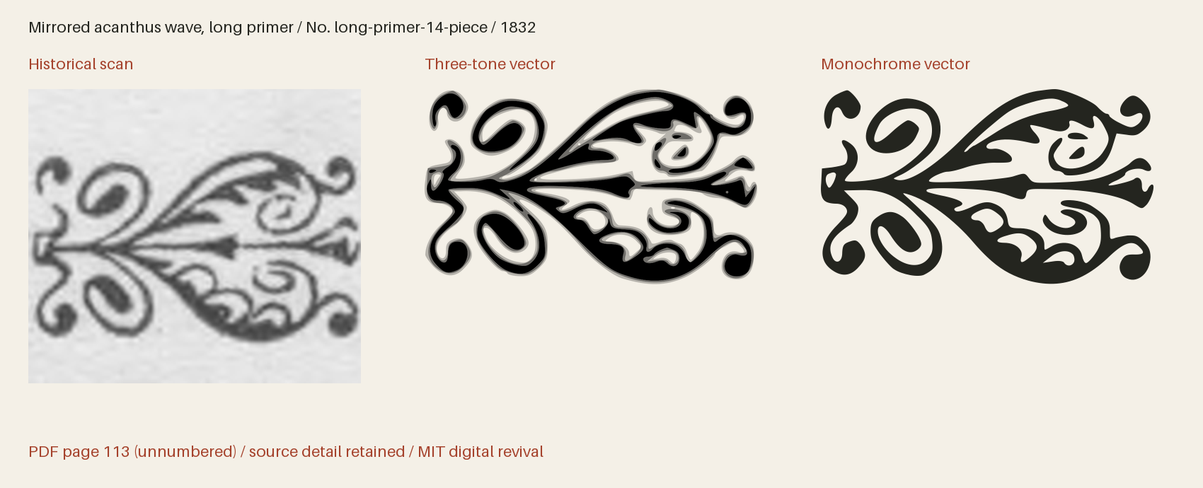 Historical scan beside the three-tone and monochrome vector revivals