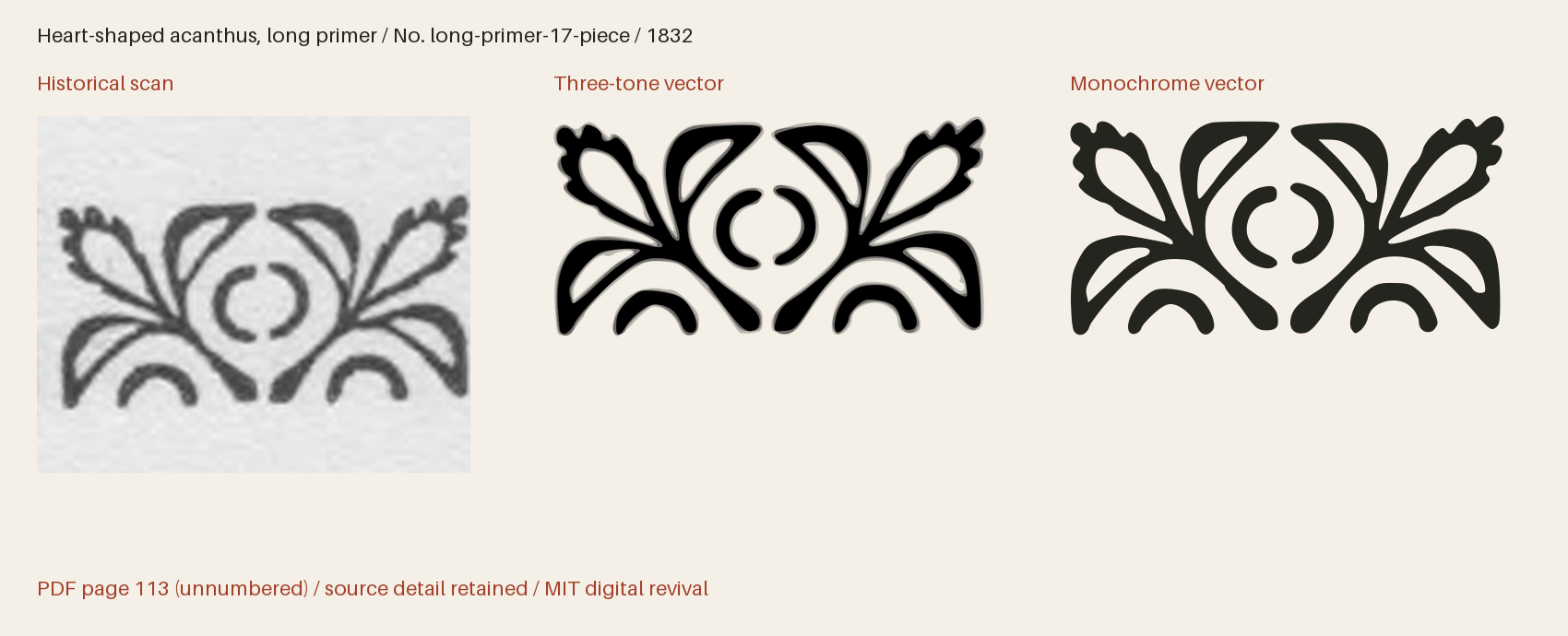 Historical scan beside the three-tone and monochrome vector revivals