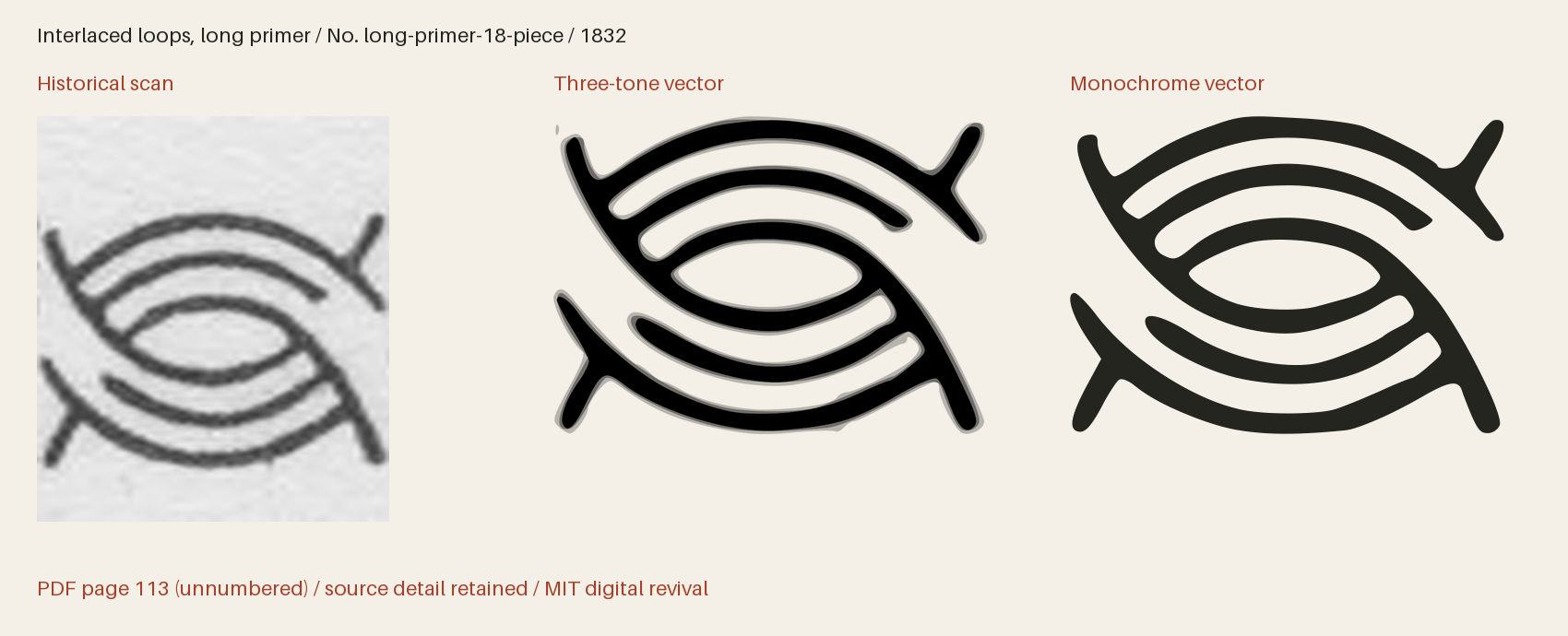 Historical scan beside the three-tone and monochrome vector revivals