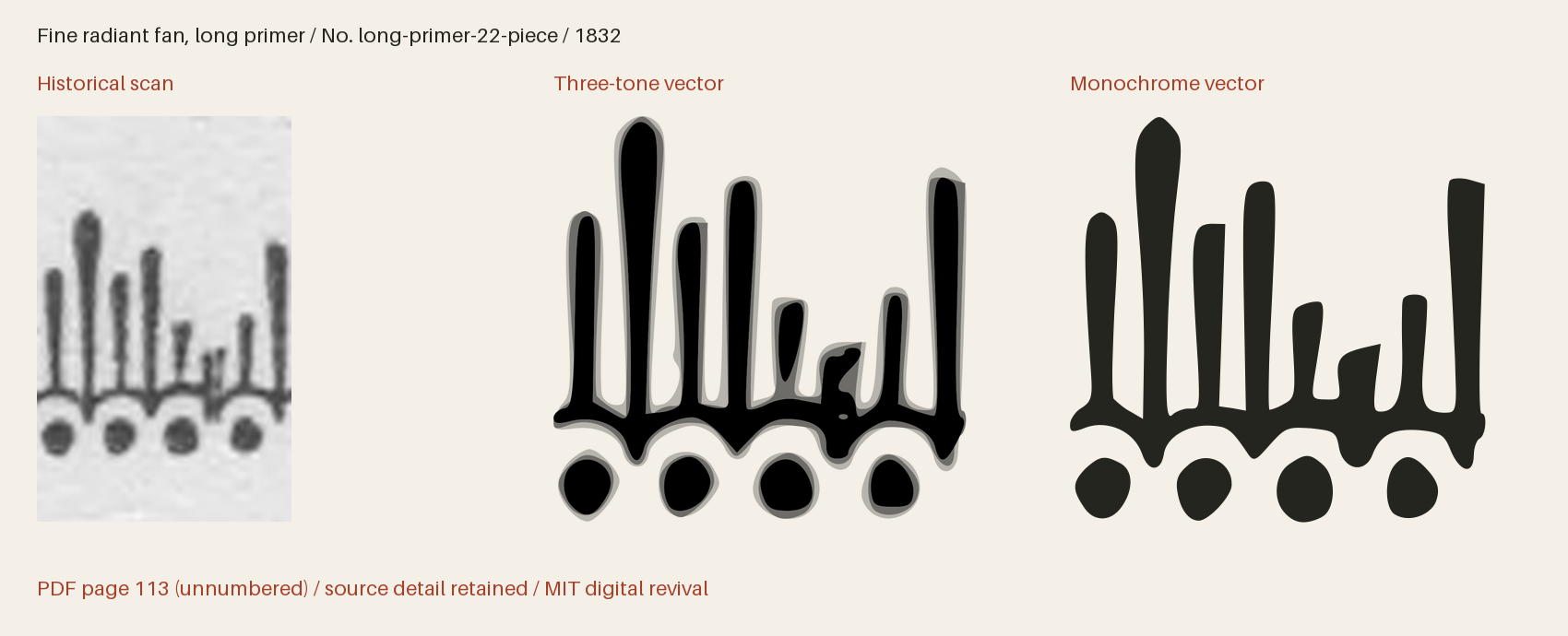 Historical scan beside the three-tone and monochrome vector revivals
