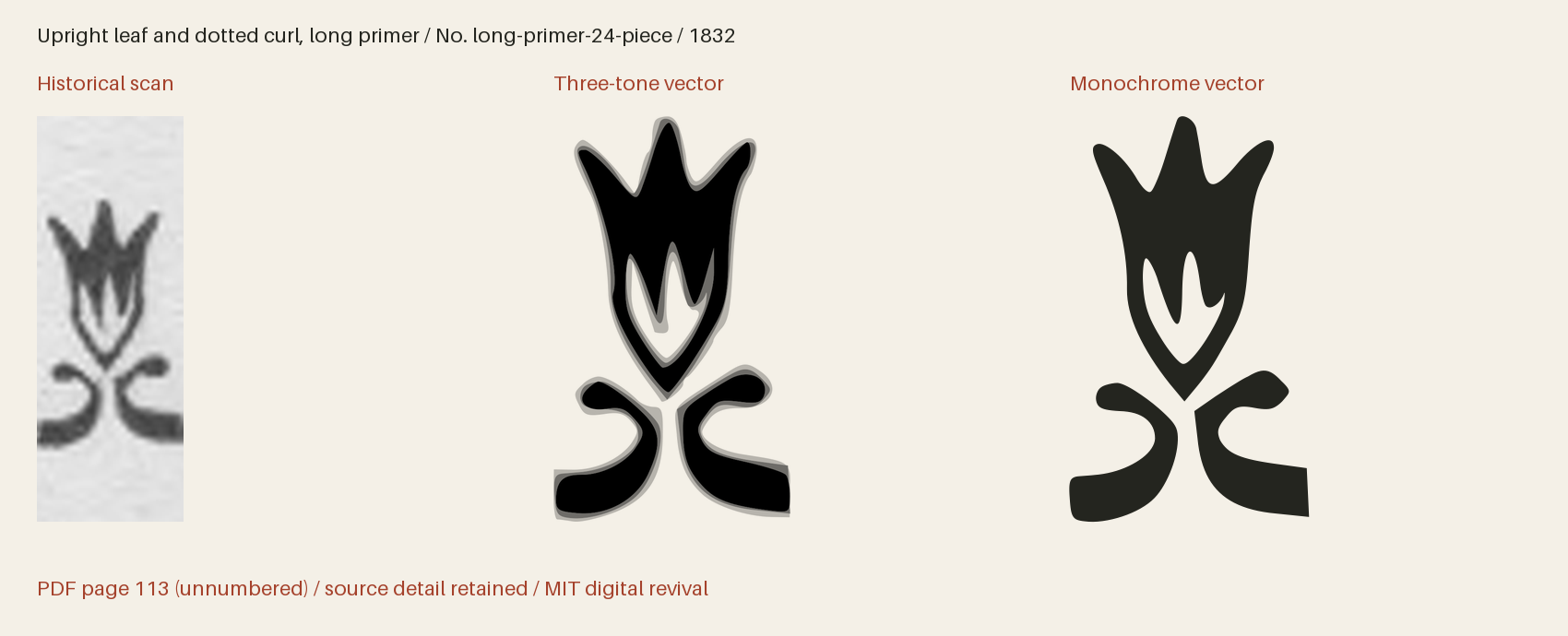 Historical scan beside the three-tone and monochrome vector revivals