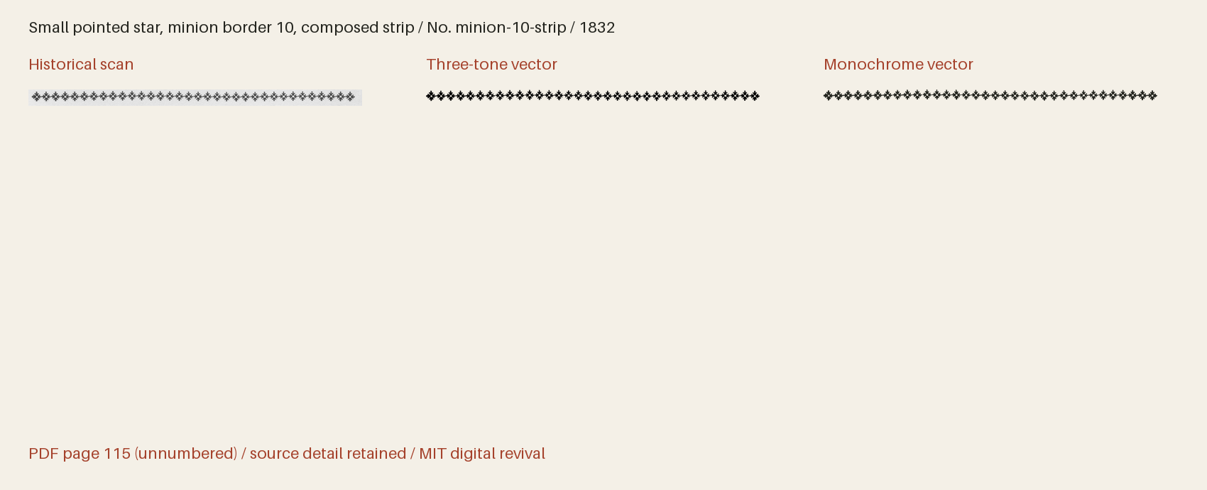 Historical scan beside the three-tone and monochrome vector revivals