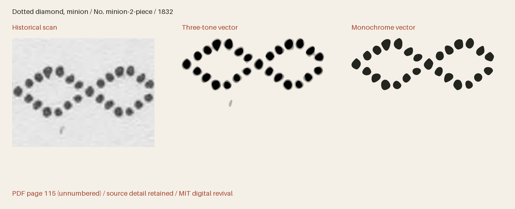 Historical scan beside the three-tone and monochrome vector revivals