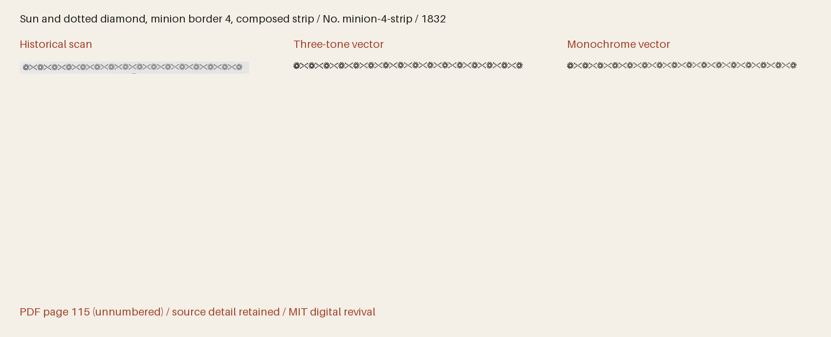 Historical scan beside the three-tone and monochrome vector revivals
