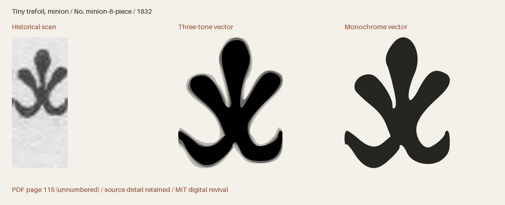 Historical scan beside the three-tone and monochrome vector revivals
