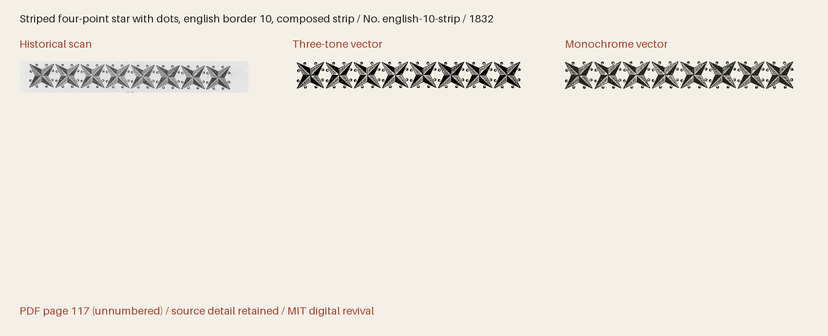 Historical scan beside the three-tone and monochrome vector revivals