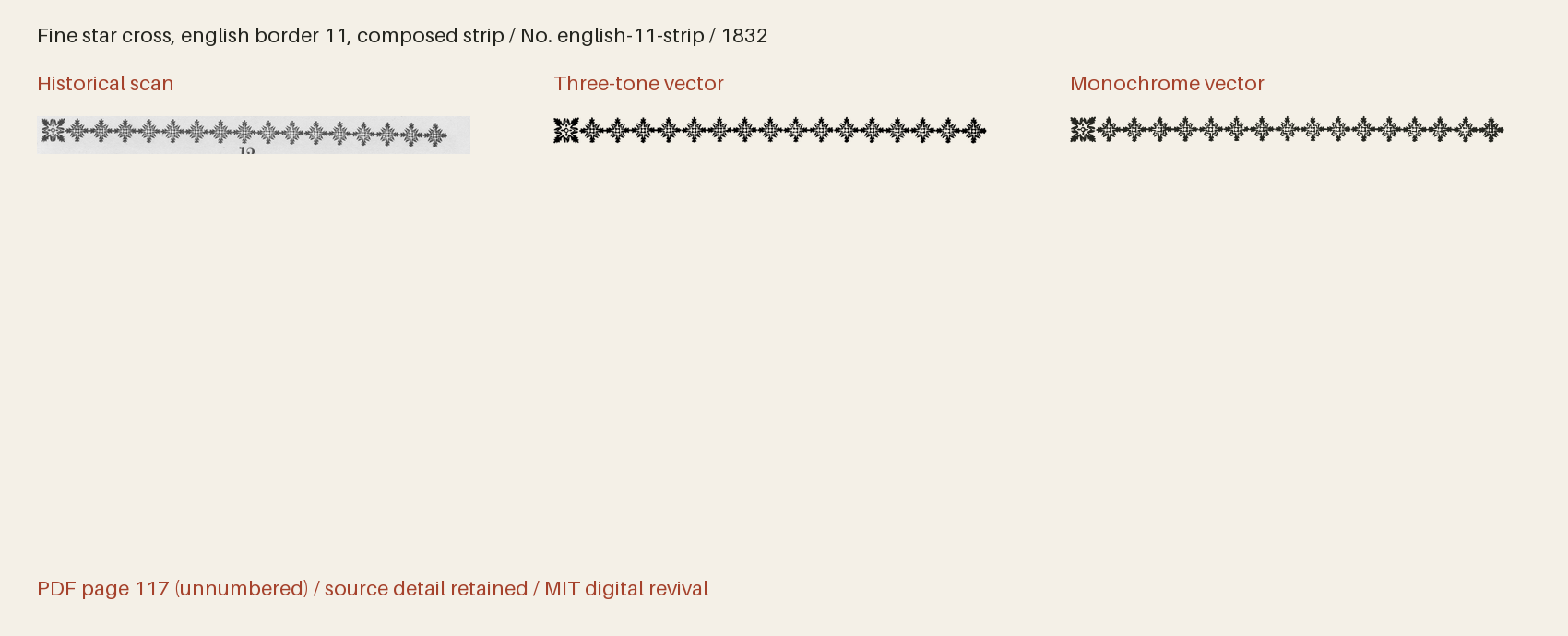 Historical scan beside the three-tone and monochrome vector revivals