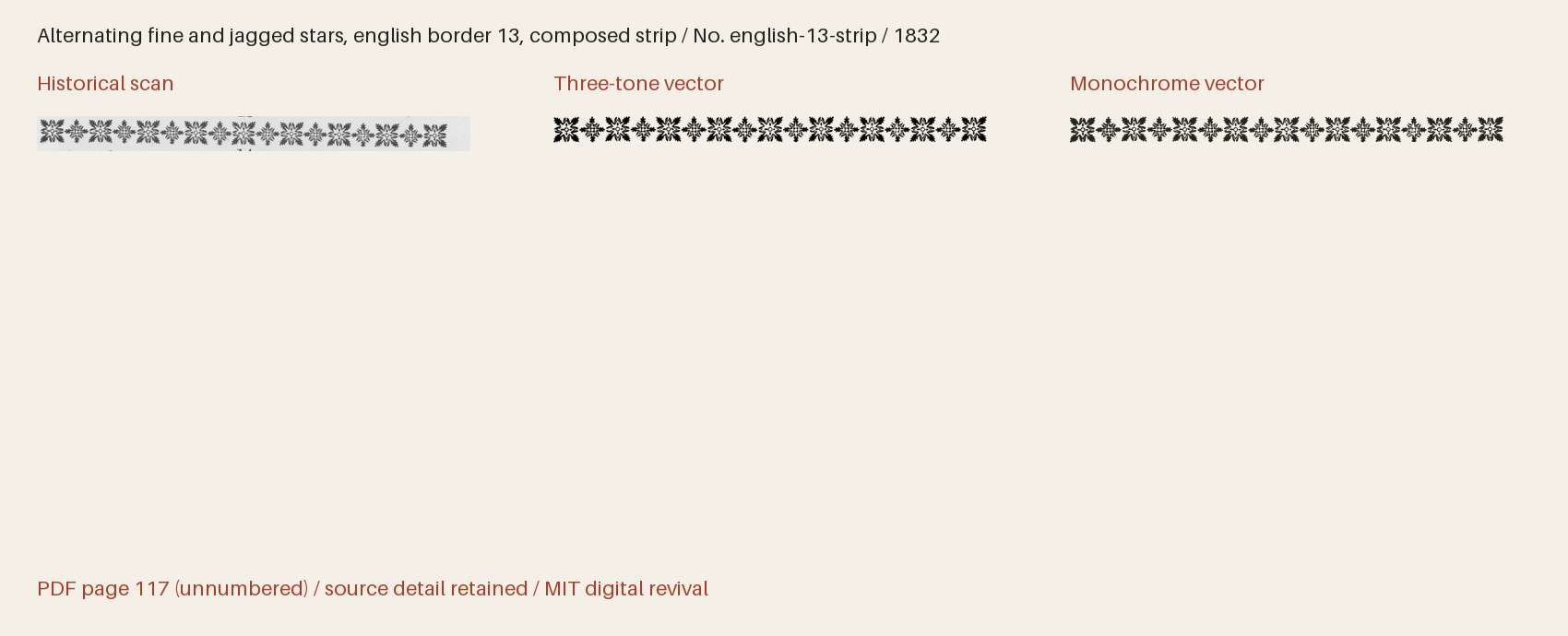 Historical scan beside the three-tone and monochrome vector revivals