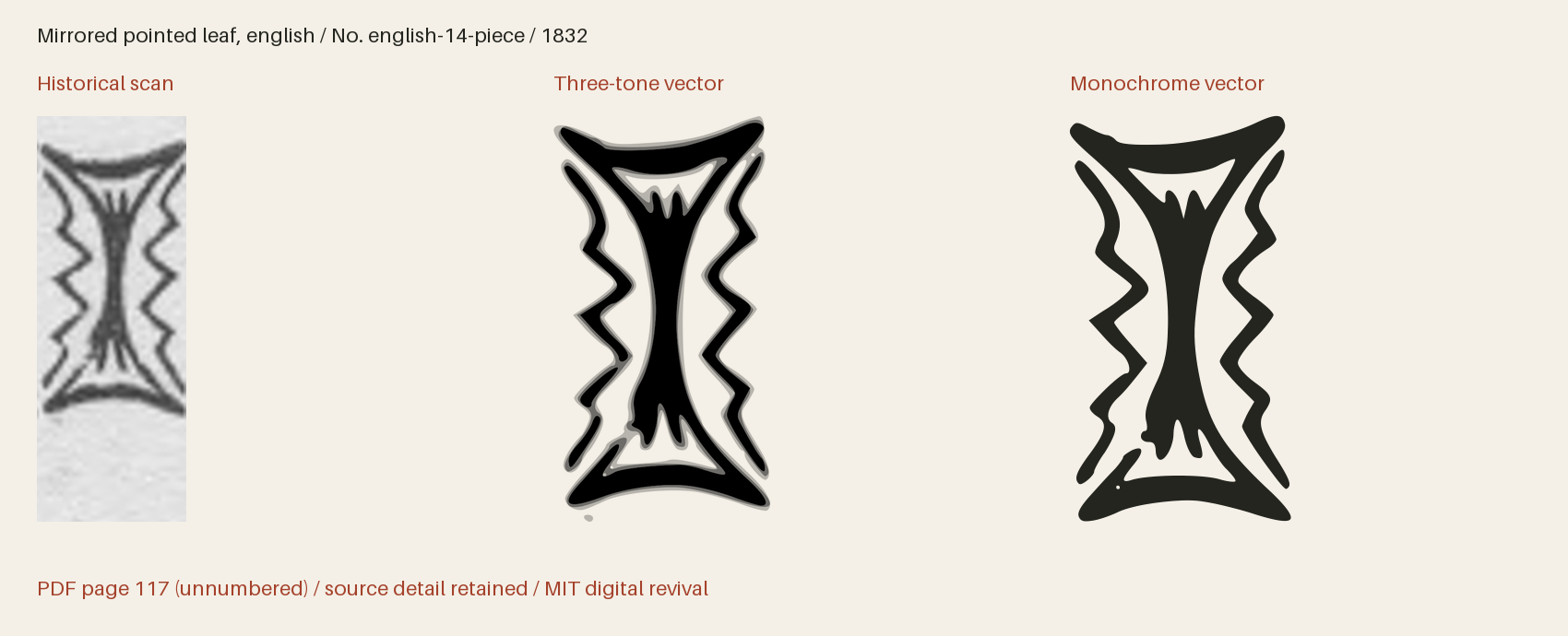 Historical scan beside the three-tone and monochrome vector revivals