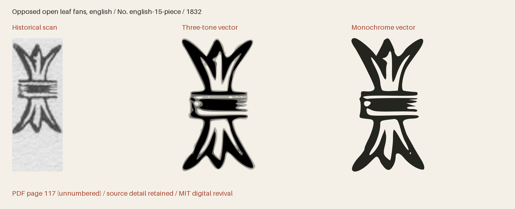 Historical scan beside the three-tone and monochrome vector revivals