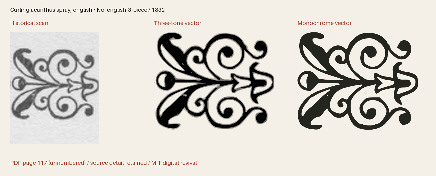 Historical scan beside the three-tone and monochrome vector revivals
