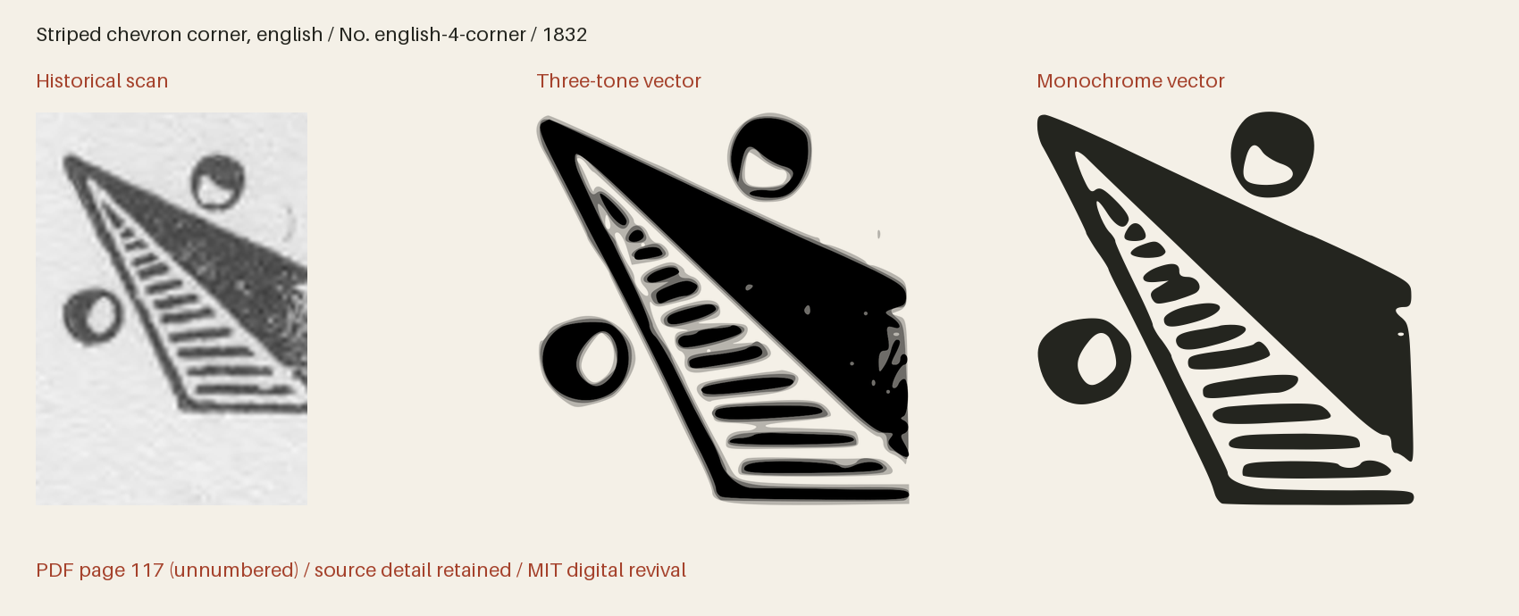 Historical scan beside the three-tone and monochrome vector revivals