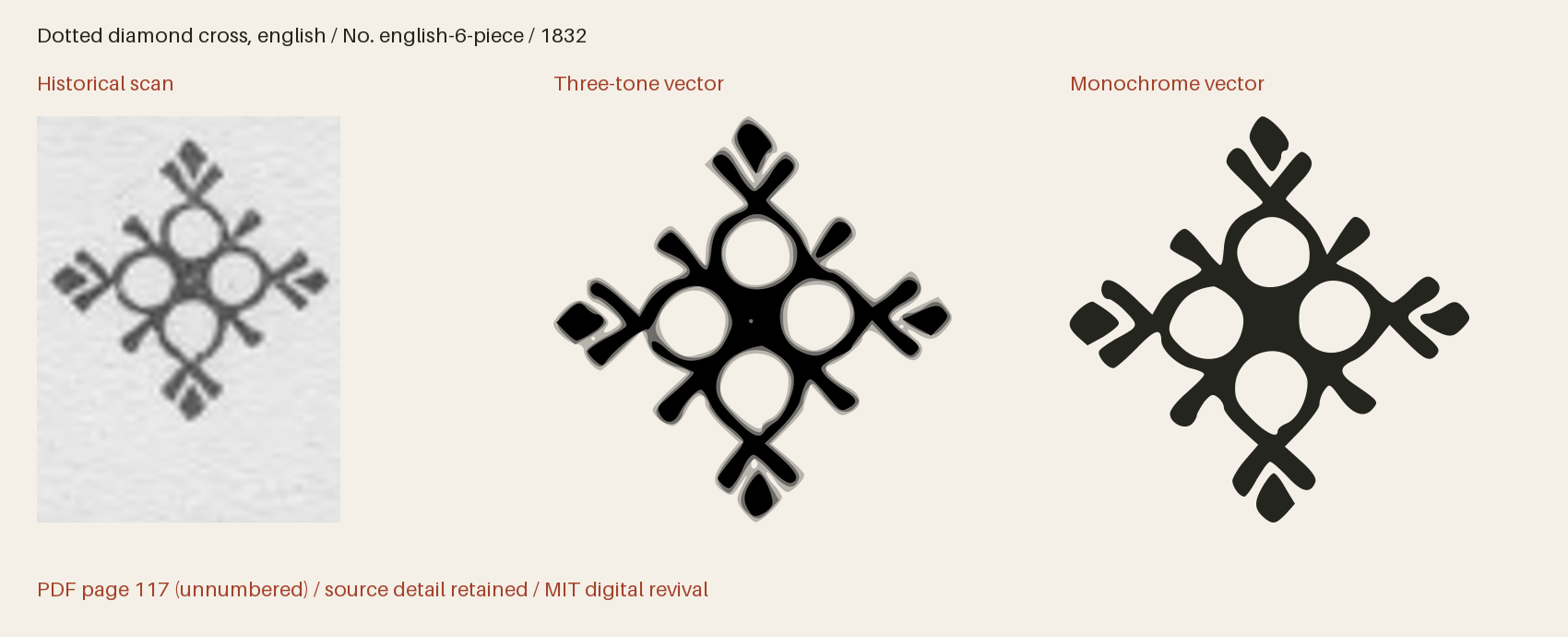 Historical scan beside the three-tone and monochrome vector revivals