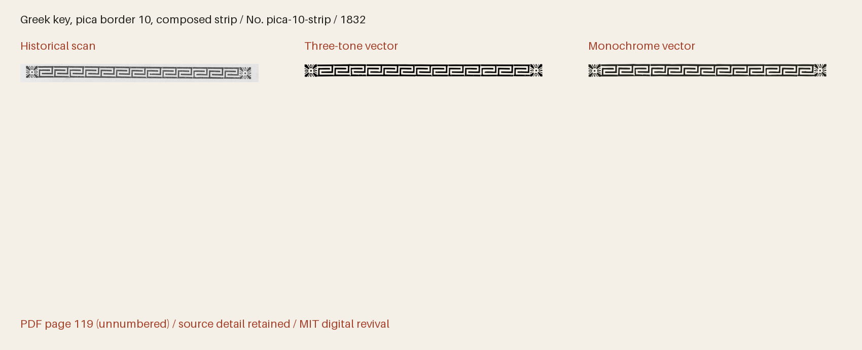Historical scan beside the three-tone and monochrome vector revivals