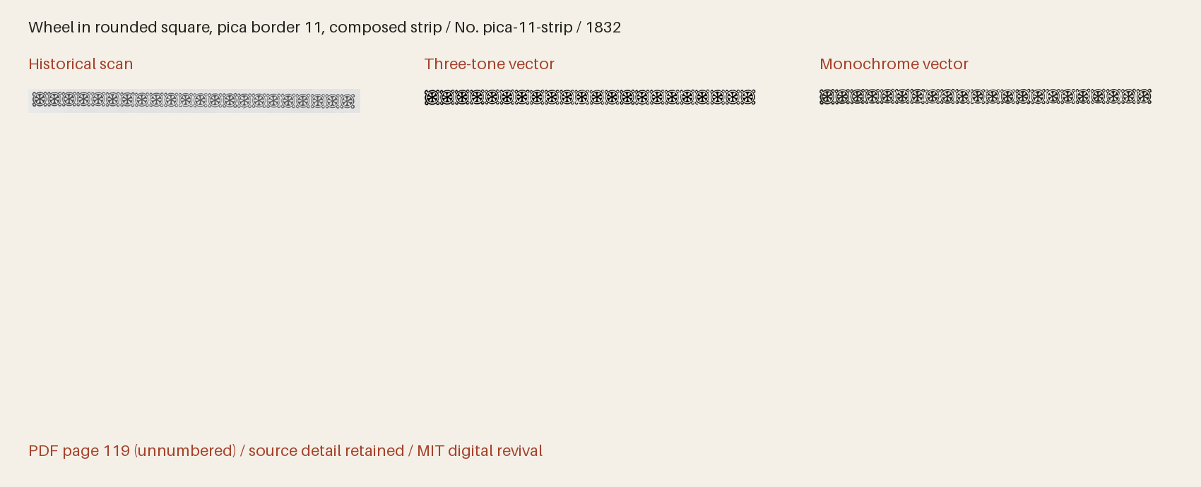 Historical scan beside the three-tone and monochrome vector revivals