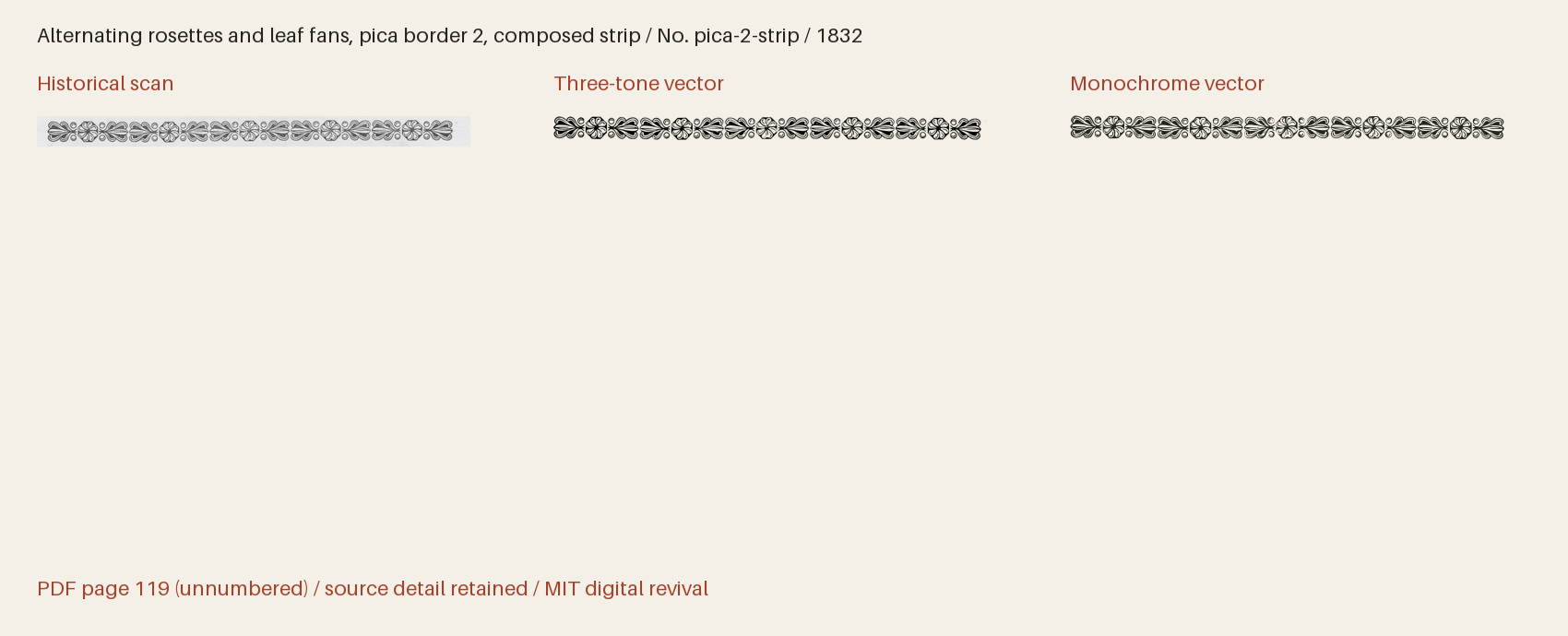 Historical scan beside the three-tone and monochrome vector revivals