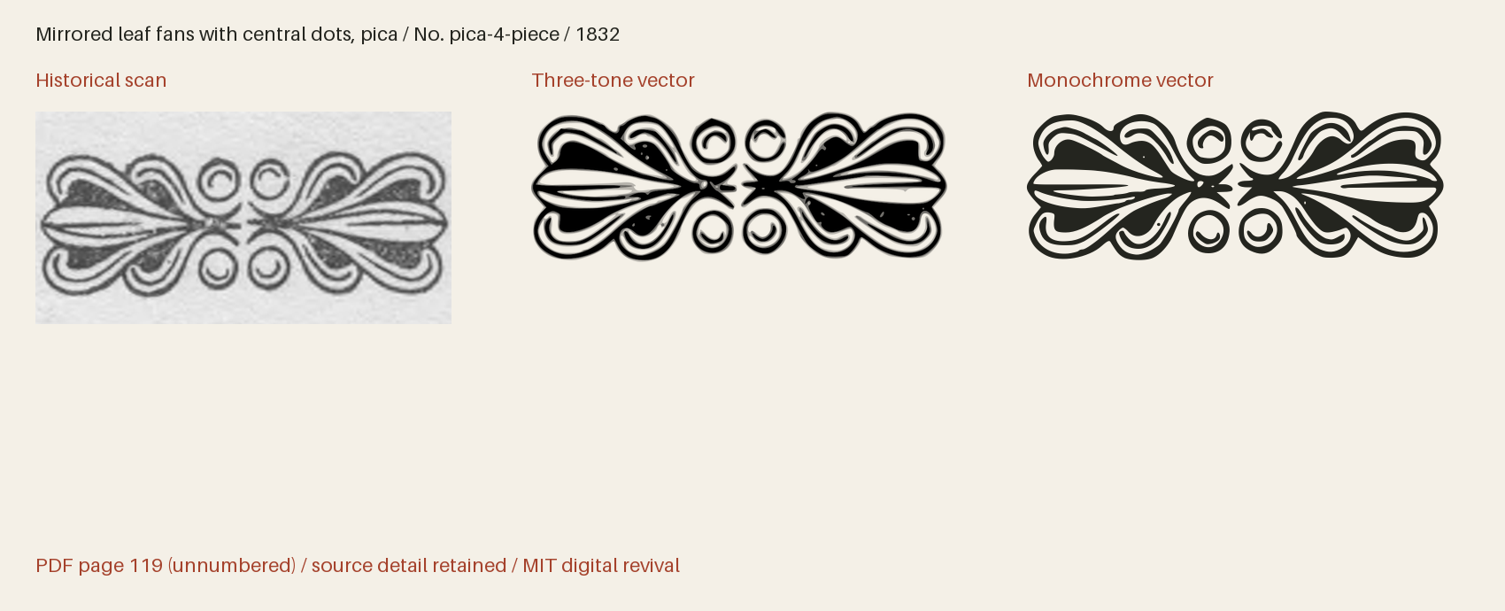 Historical scan beside the three-tone and monochrome vector revivals