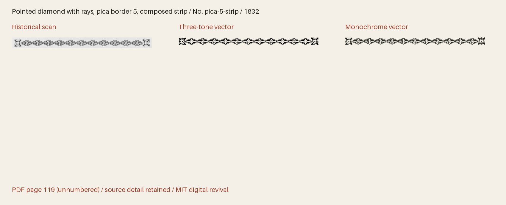 Historical scan beside the three-tone and monochrome vector revivals