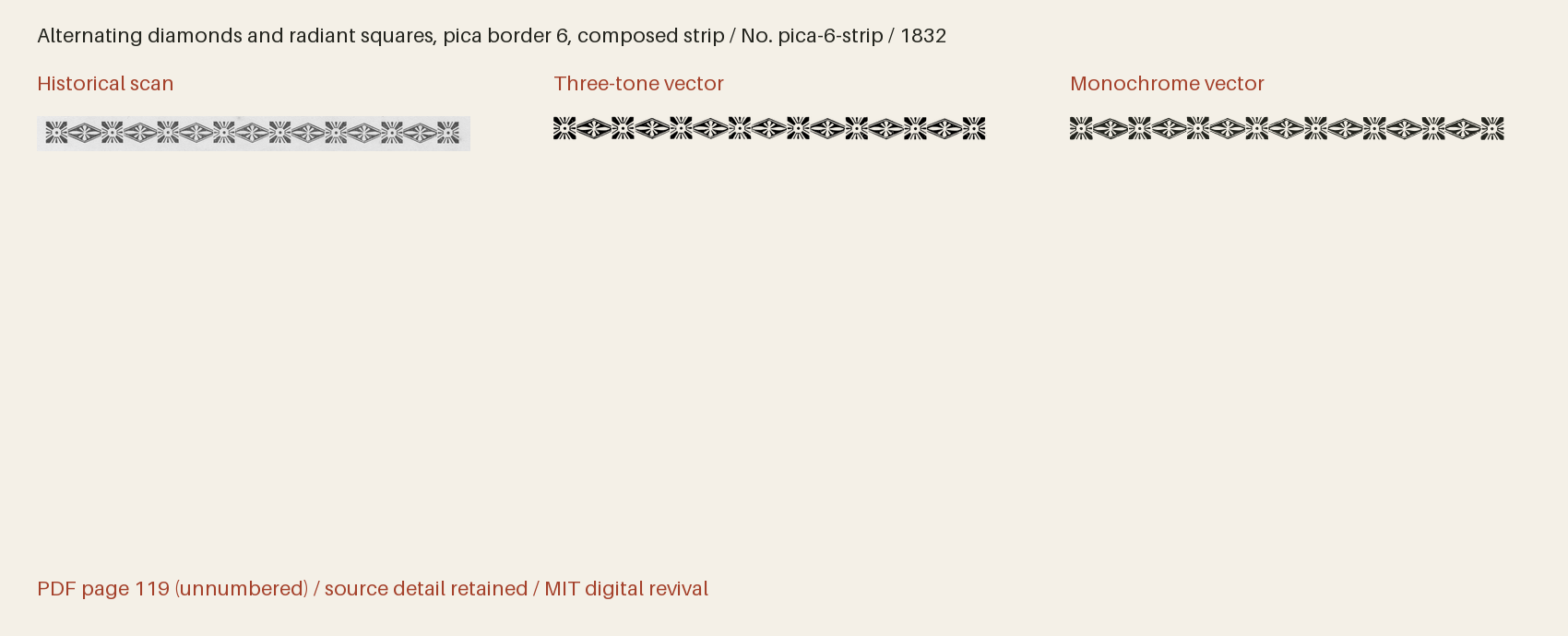 Historical scan beside the three-tone and monochrome vector revivals