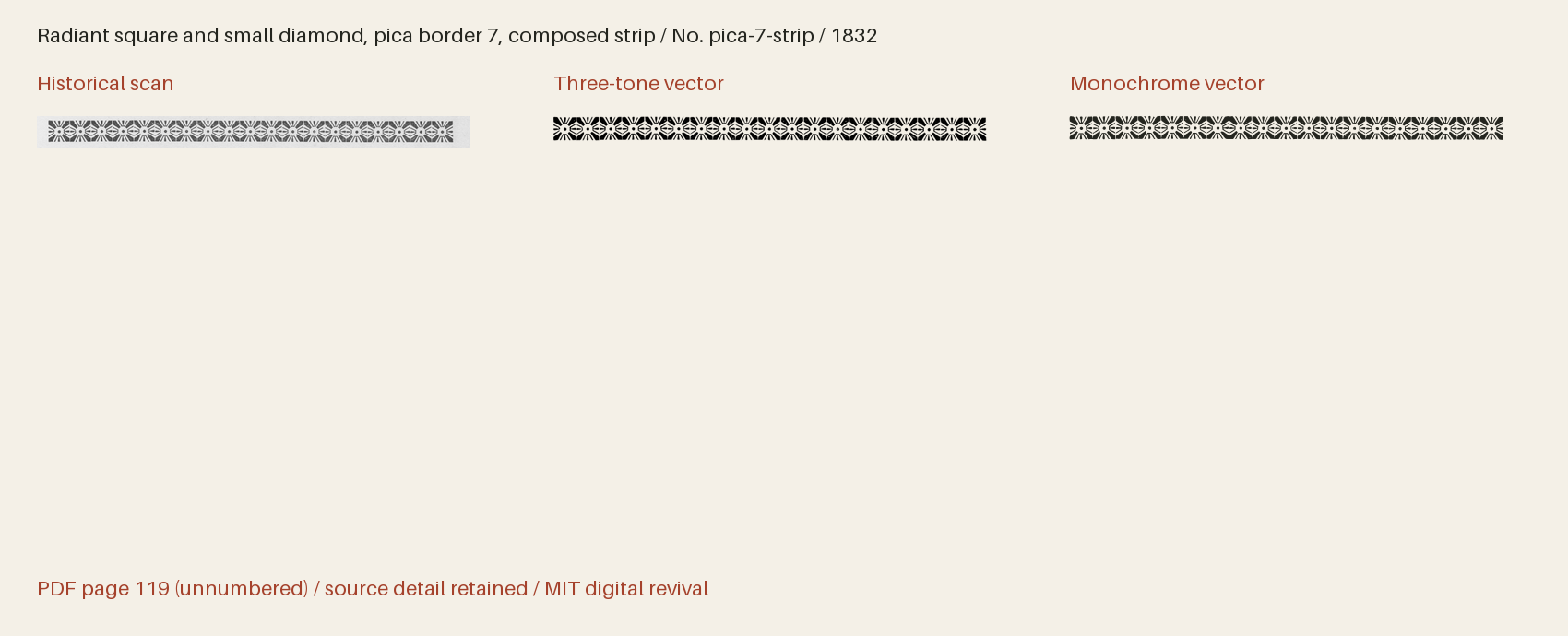 Historical scan beside the three-tone and monochrome vector revivals