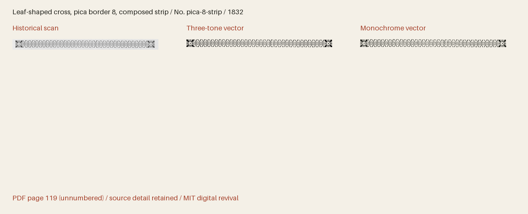 Historical scan beside the three-tone and monochrome vector revivals