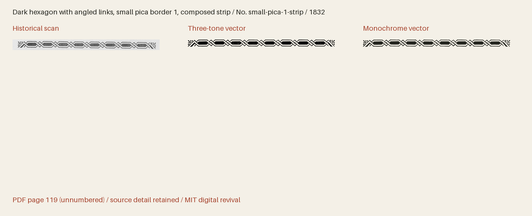 Historical scan beside the three-tone and monochrome vector revivals