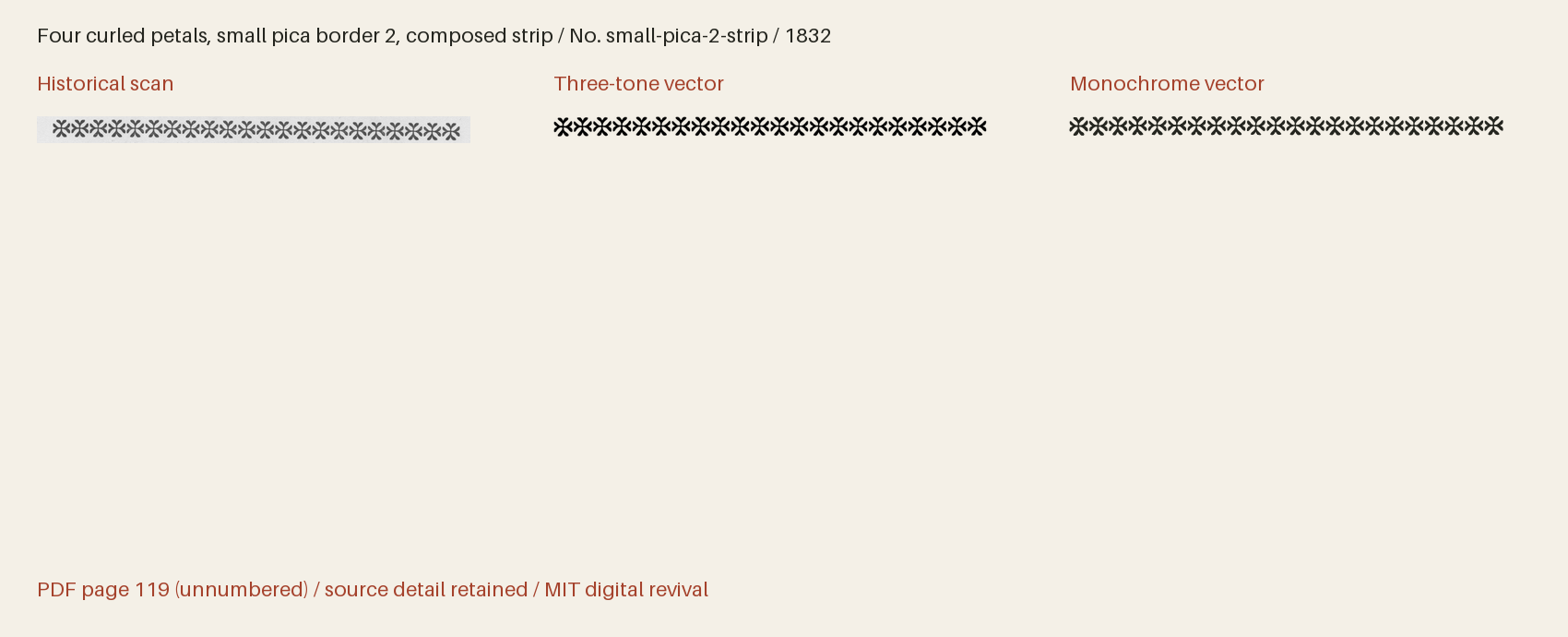 Historical scan beside the three-tone and monochrome vector revivals