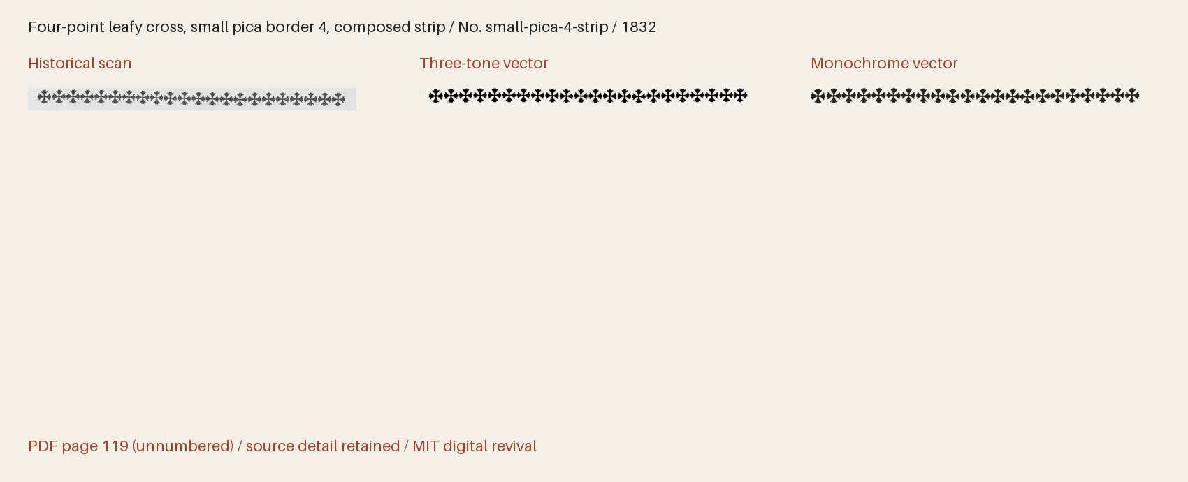 Historical scan beside the three-tone and monochrome vector revivals