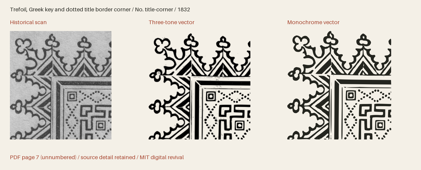 Historical scan beside the three-tone and monochrome vector revivals
