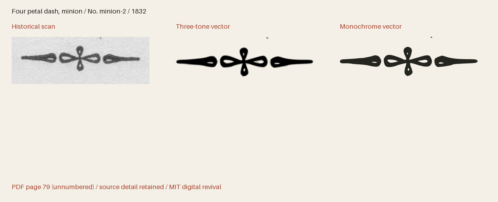 Historical scan beside the three-tone and monochrome vector revivals