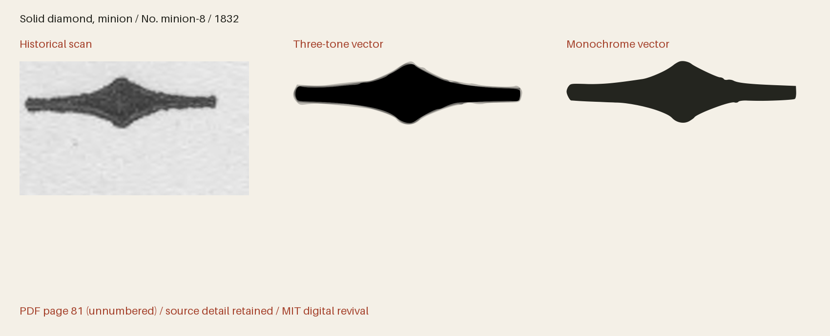 Historical scan beside the three-tone and monochrome vector revivals