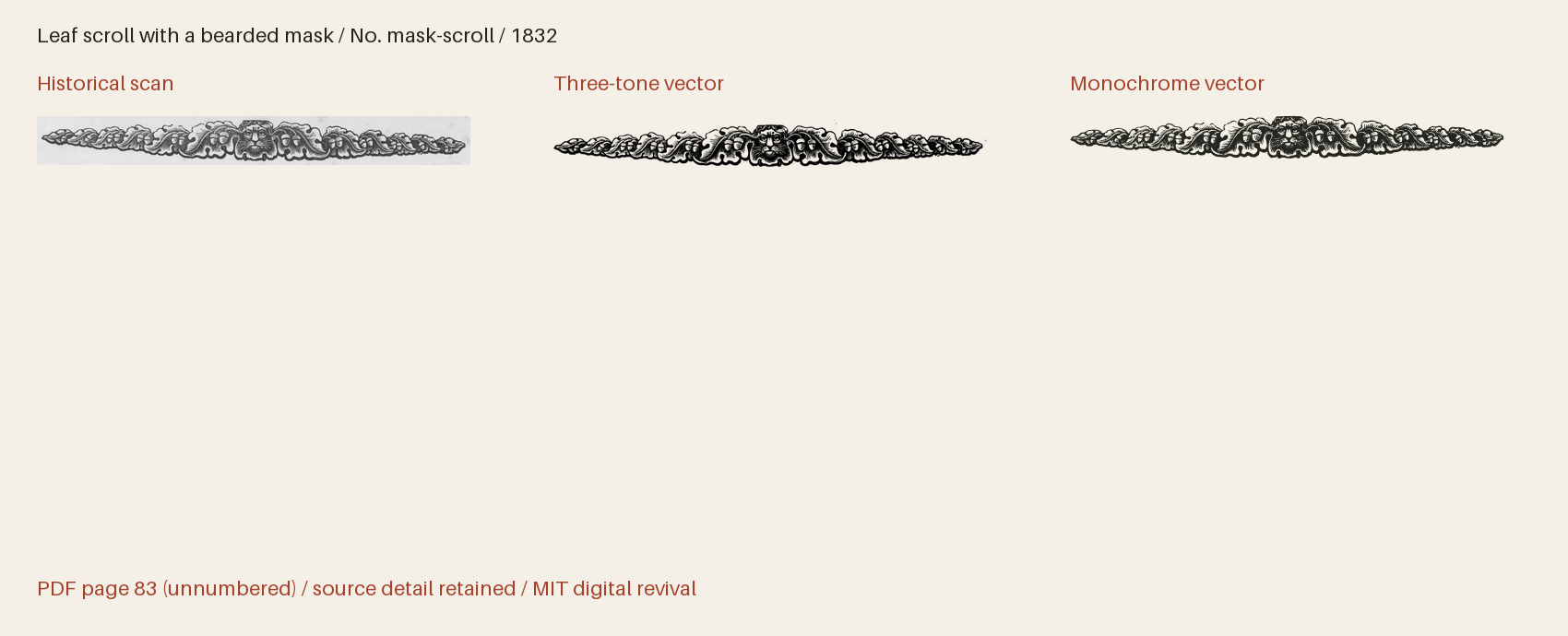 Historical scan beside the three-tone and monochrome vector revivals