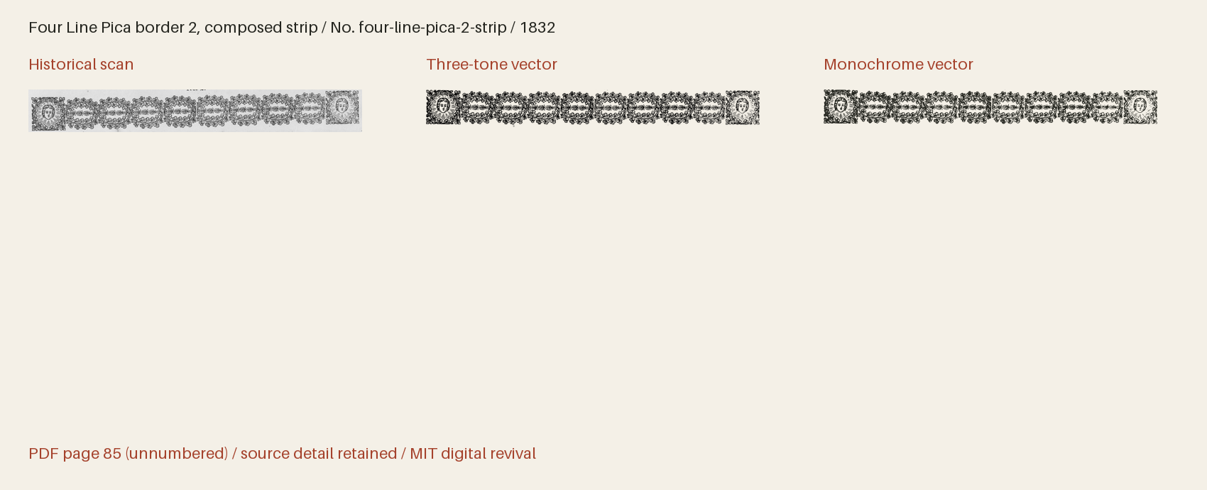 Historical scan beside the three-tone and monochrome vector revivals