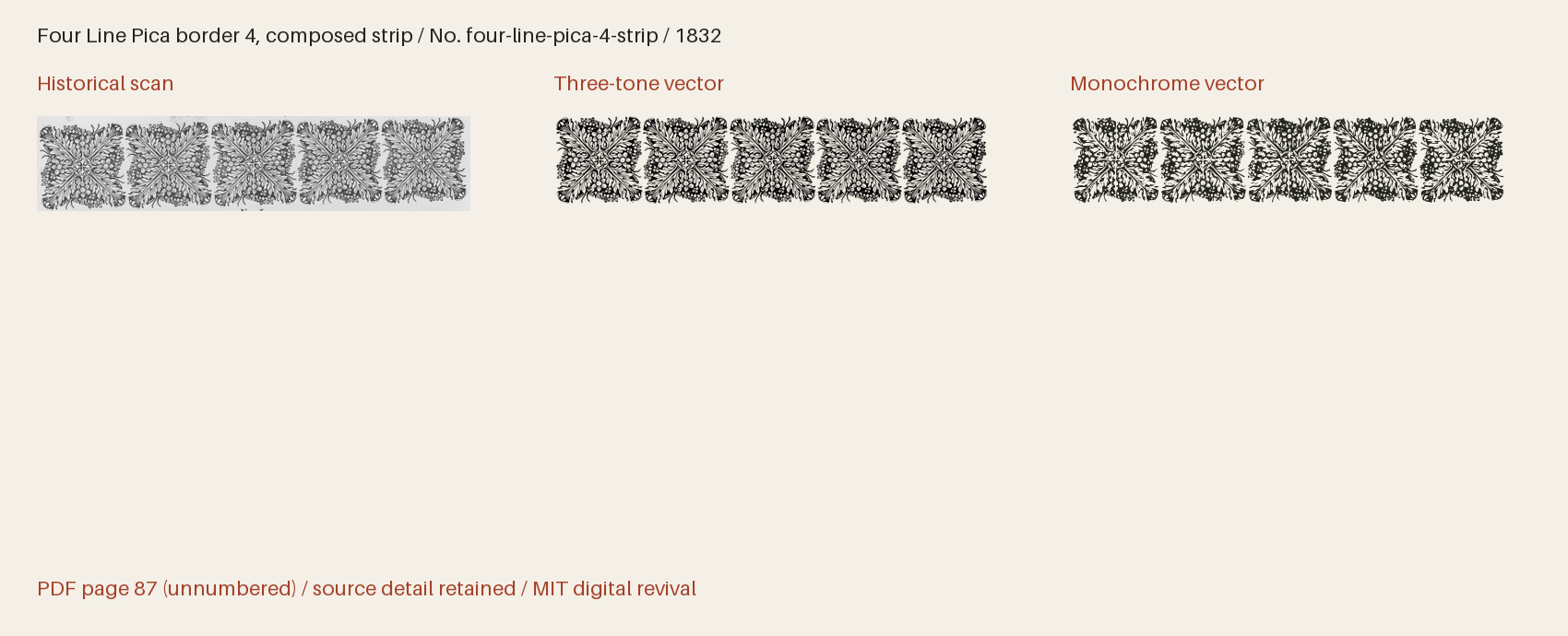 Historical scan beside the three-tone and monochrome vector revivals