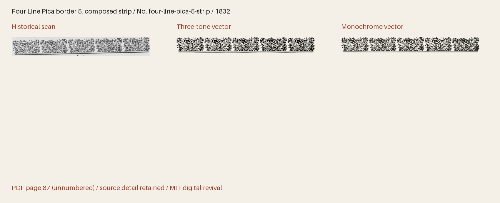 Historical scan beside the three-tone and monochrome vector revivals