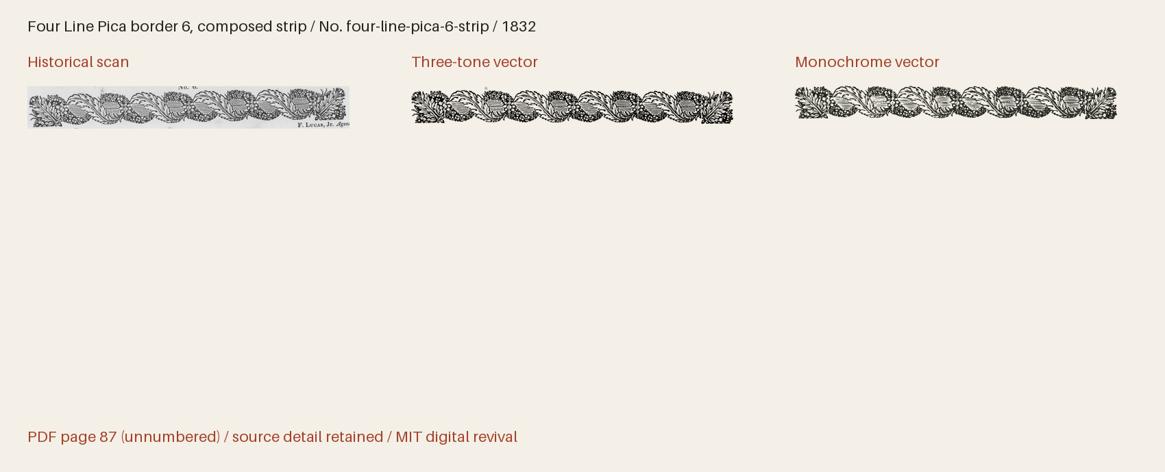 Historical scan beside the three-tone and monochrome vector revivals