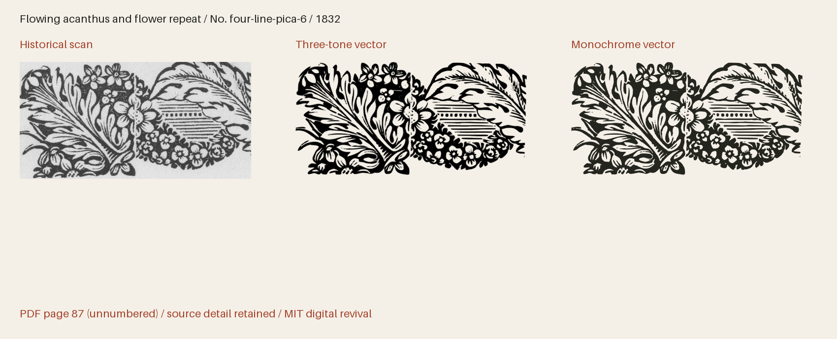Historical scan beside the three-tone and monochrome vector revivals