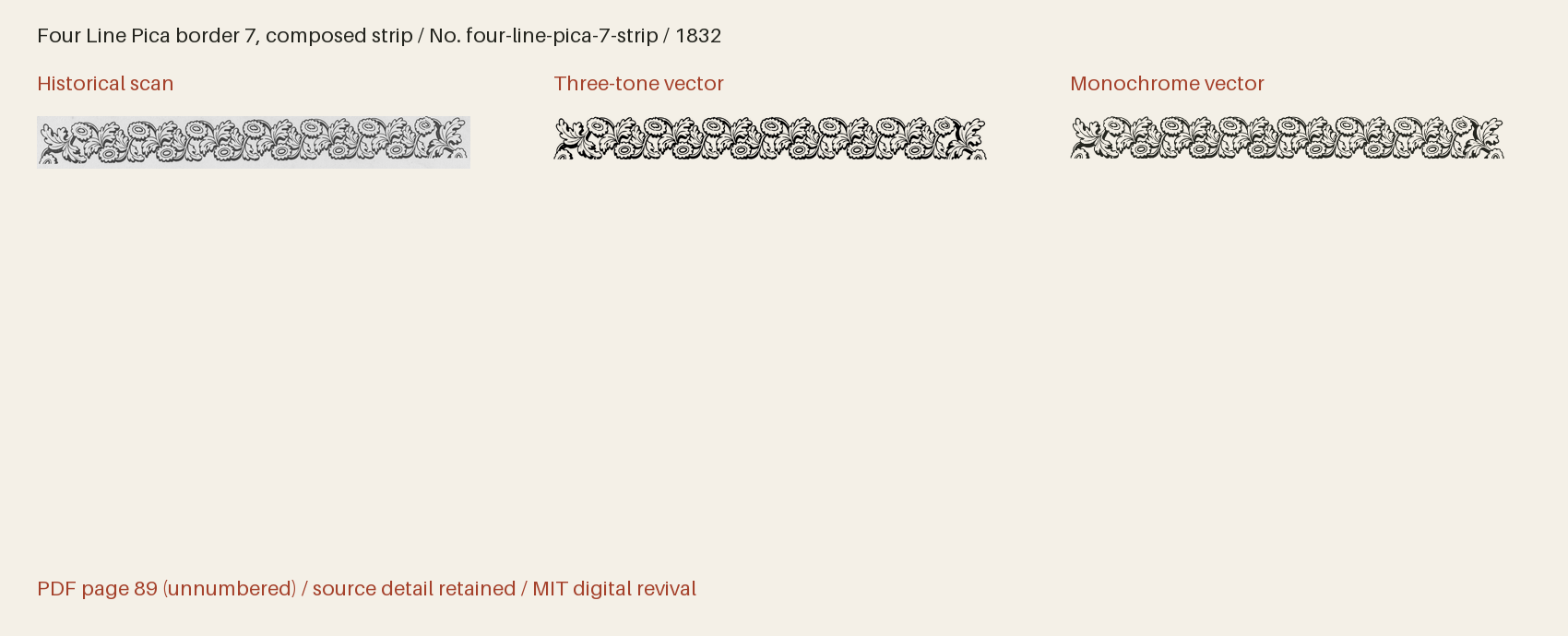 Historical scan beside the three-tone and monochrome vector revivals