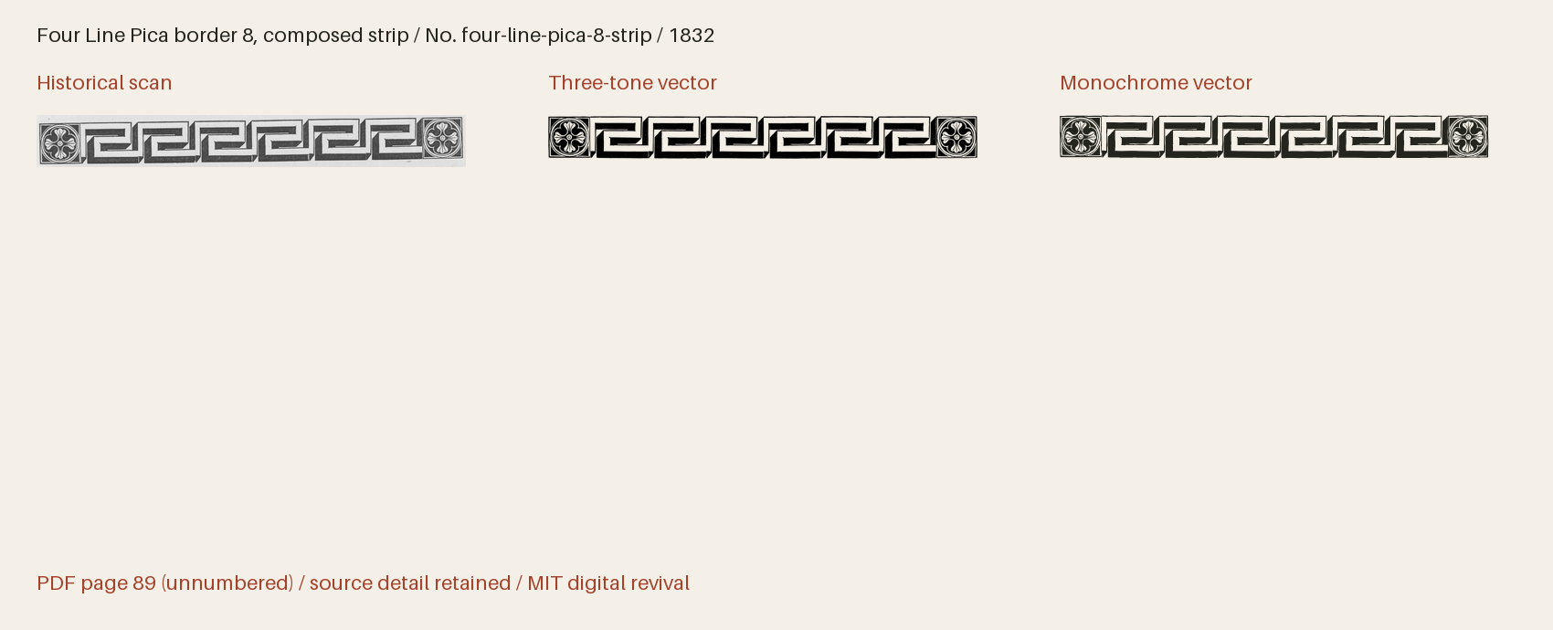 Historical scan beside the three-tone and monochrome vector revivals