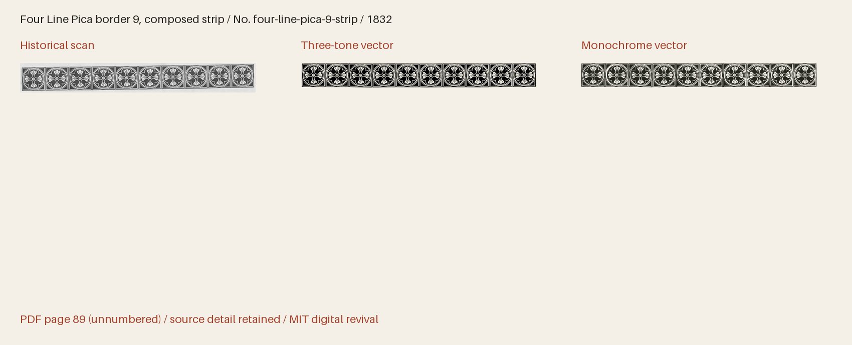 Historical scan beside the three-tone and monochrome vector revivals