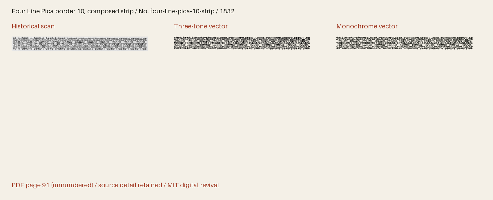 Historical scan beside the three-tone and monochrome vector revivals